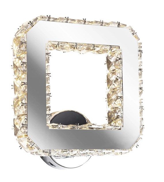 KINKIET KRYSZTAŁ KWADR. CIEPŁY APP415-W