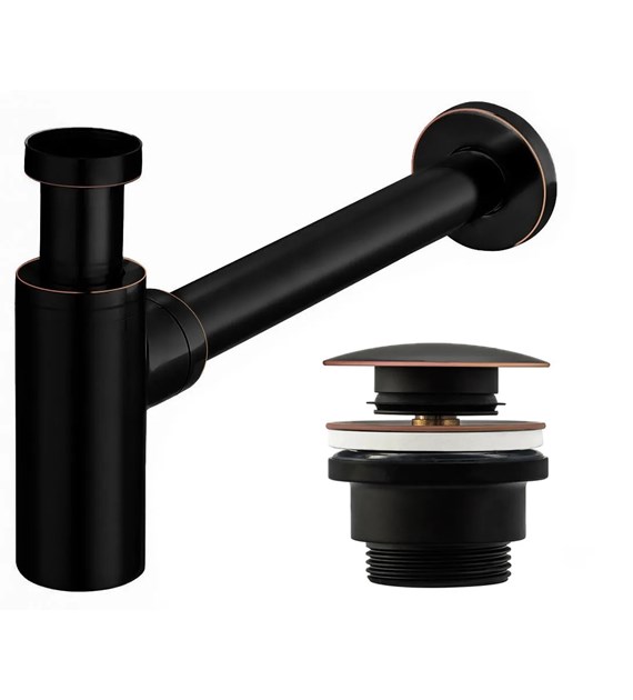 SYFON KLIK-KLAK UNIWERSALNY CZARNY PRZECIERANY