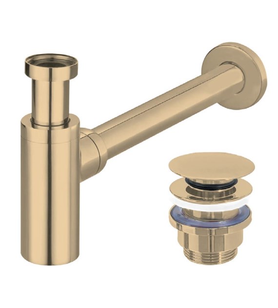 SYFON KLIK-KLAK UNIWERSALNY ZŁOTY SZCZOTKOWANY