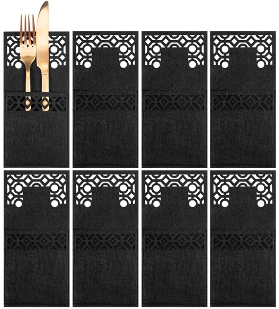 ETUI NA SZTUĆCE KF357-8B BLACK 8szt