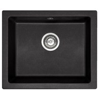 ZLEWOZMYWAK GRANITOWY NELS CZARNY METALIK+SYFON