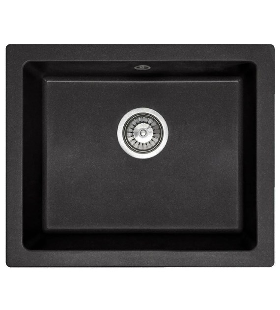 ZLEWOZMYWAK GRANITOWY NELS CZARNY METALIK+SYFON