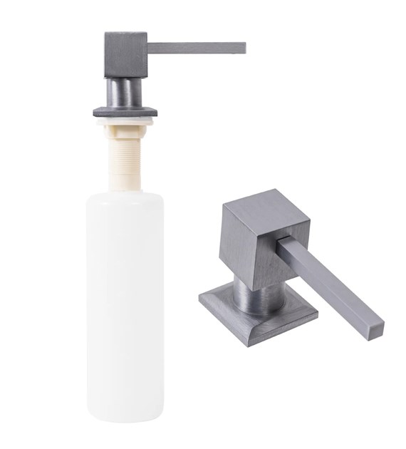 DOZOWNIK DO MYDŁA KWADRAT SZCZOTKOWANY NIKIEL330ML