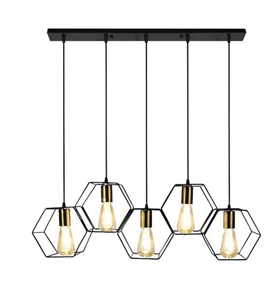 LAMPA APP1133-5CP BLACK/GOLD