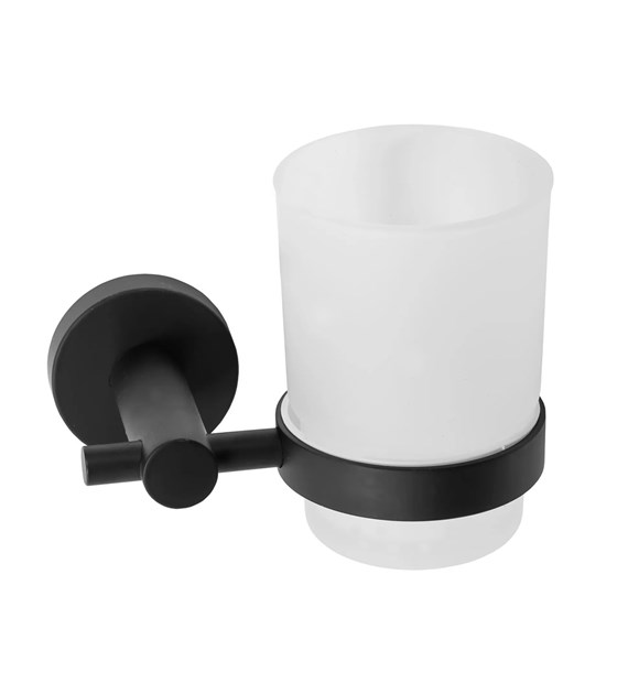 322233C KUBEK ŁAZIENKOWY WISZĄCY CZARNY LEO