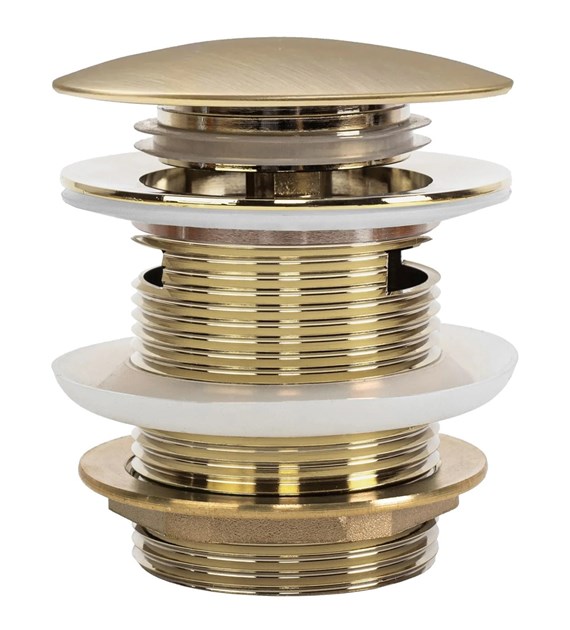 KOREK DO WANNY Z PRZELEWEM ZŁOTY SZCZOTKOWANY 6cm