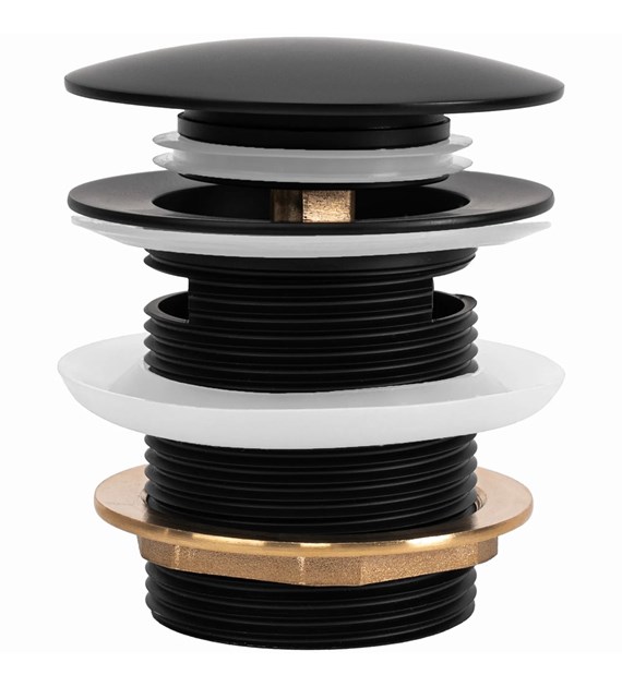 KOREK DO WANNY Z PRZELEWEM CZARNY 6cm