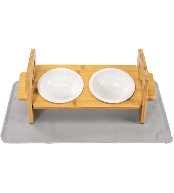 MISKI CERAMICZ Z BAMB STOJAK + SILIKON MATA PJ-082
