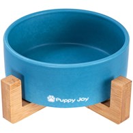 MISKA CERAMICZNA Z BAMB STOJAKIEM NIEBIESKA PJ-033