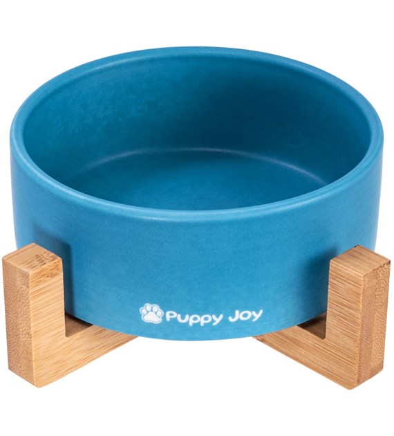 MISKA CERAMICZNA Z BAMB STOJAKIEM NIEBIESKA PJ-033