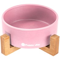 MISKA CERAMICZNA Z BAMB STOJAKIEM RÓŻOWA PJ-032