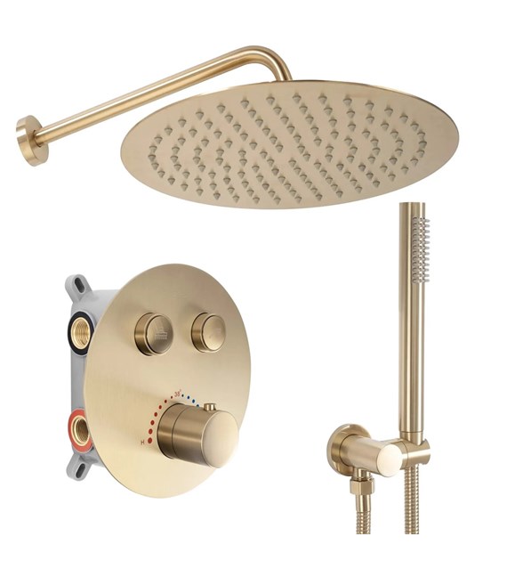 ZESTAW NATRYSKOWY PODTYN LUNGO ZŁOTY SZCZO TERMOST