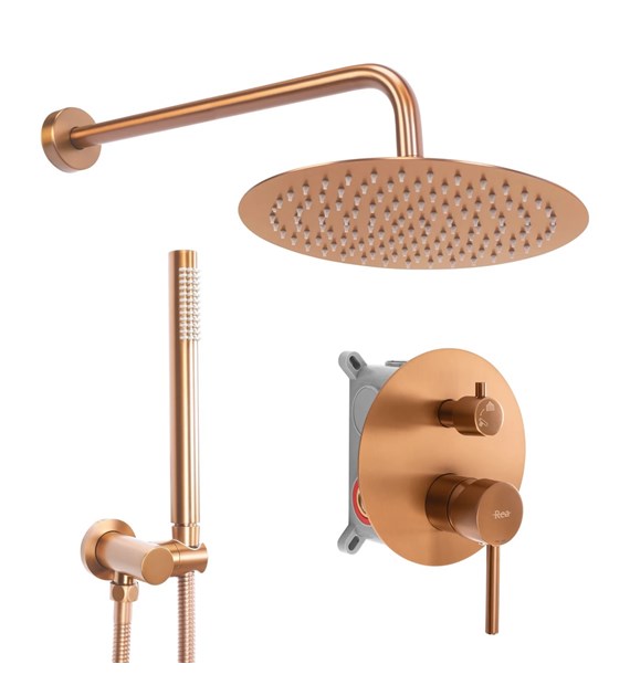 ZESTAW NATRYSKOWY PODTYNKOWY LUNGO MIEDŹ SZCZ+ BOX