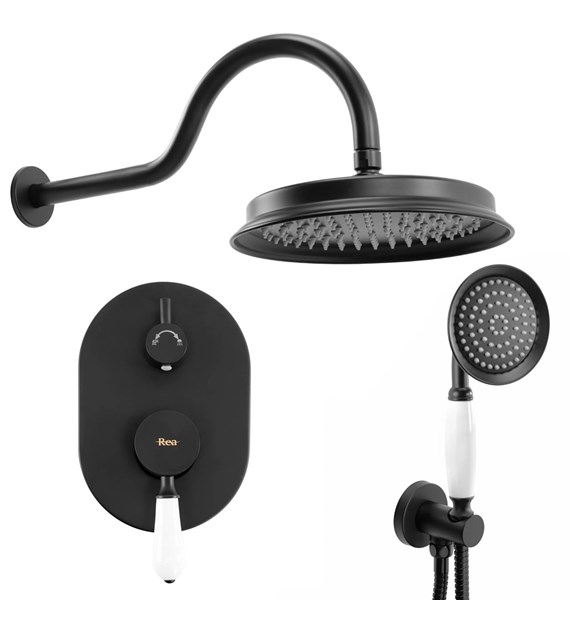 ZESTAW NATRYSKOWY PODTYNKOWY SERRA CZARNY + BOX