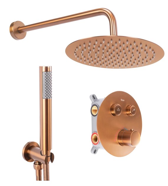 ZESTAW NATRYSKOWY PODTYNKOWY LUNGO MIEDŹ SZCZ TERM