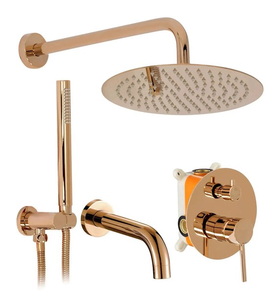 ZESTAW NATRYSKOWO-WANNOWY Z WYLE LUNGO MIEDŻ + BOX