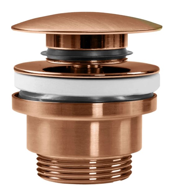 KOREK KLIK-KLAK UNIWERSALNY MIEDŹ SZCZOTKOWANA