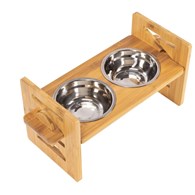 MISKI METALOWE Z BAMBUSOWYM STOJAKIEM P10492