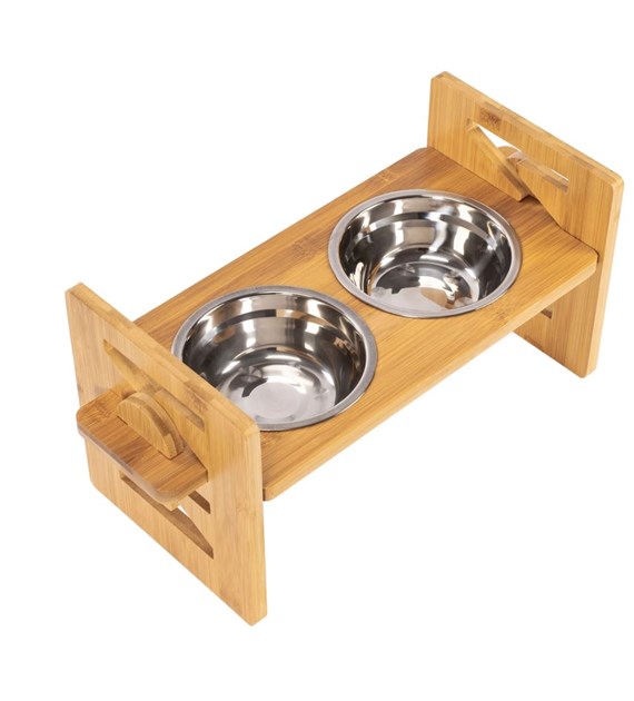 MISKI METALOWE Z BAMBUSOWYM STOJAKIEM P10492