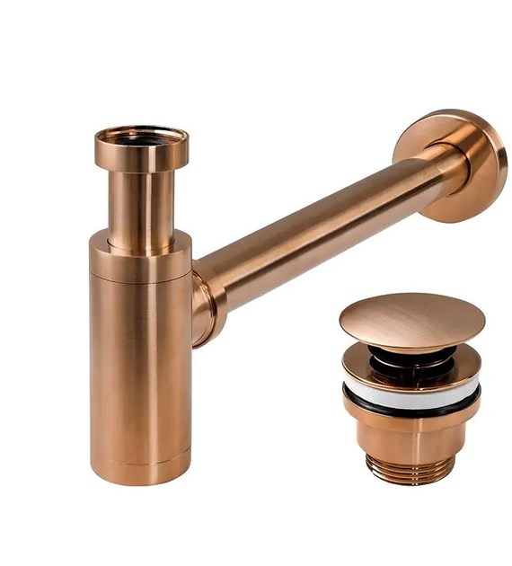 SYFON KLIK-KLAK UNIWERSALNY MIEDŹ SZCZOTKOWANA