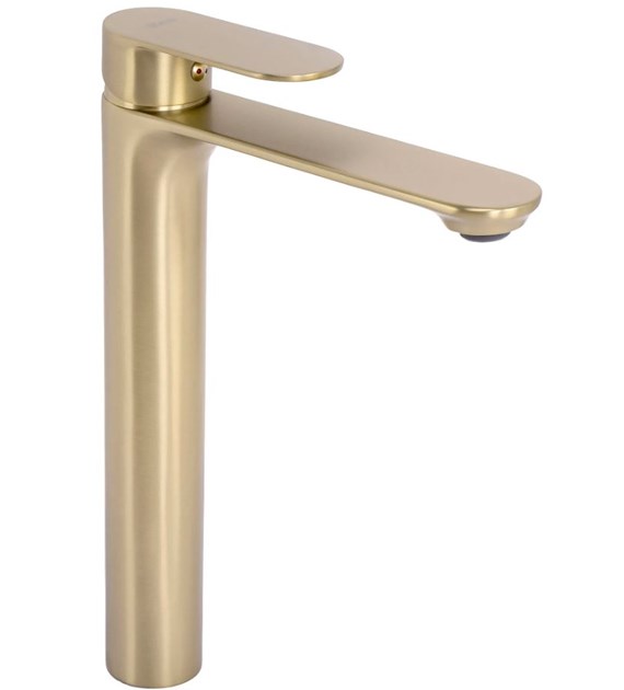 BATERIA UMYWALKOWA DROP ZŁOTA SZCZOTKOWANA WYSOKA