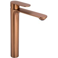 BATERIA UMYWALKOWA DROP MIEDŹ SZCZOTKOWANA WYSOKA