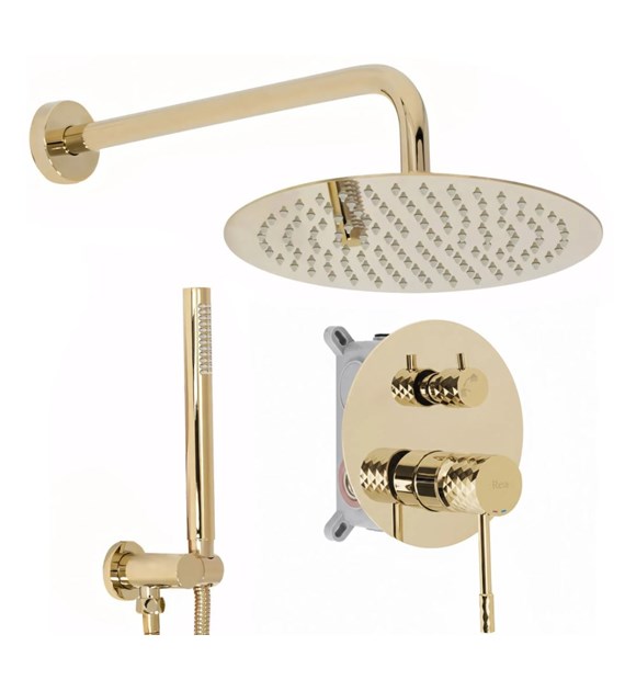 ZESTAW NATRYSKOWY PODTY LUNGO DIAMOND ZŁOTY + BOX