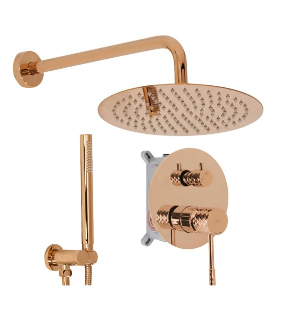 ZESTAW NATRYSKOWY PODTY LUNGO DIAMOND MIEDŹ + BOX